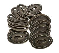 HYTROVE 30 Pezzi Piastra di Protezione a Forma Ellittica per Foro Serratura in Lega di Zinco Finitura Antica Copriserratura per Mobili Vintage Protezione Decorativa per Cassetti e