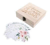 HYTROVE 50 Pezzi Carte Consigli e Previsioni per Shower con Scatola di Legno Decorativa, Gioco Interattivo per Festa di Compleanno e Decorazioni Moderno e Floreale