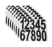 HYTROVE 8 Fogli Adesivi Numeri Autoadesivi per Porta e Cassetta Postale in Pvc Nero, Impermeabili e Resistenti alle Intemperie, Stile Decorativo a Forma di Numero Traforato per Esterni