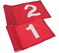 HYTROVE Bandiere da Golf da Esterno 2 Pezzi in Poliestere Numeri Rossi Bandiere Portatili per Allenamento Putting Accessori per Campi da Golf Visibilità Elevata Leggere e Compatte