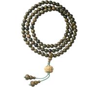 HYTROVE Bracciale di Perline in Legno 108 Pezzi per Preghiera e Meditazione | Cordoncino Elastico, Si Porta al Polso o Collo, Stile Semplice, Adatto a Donne e Praticanti Yoga
