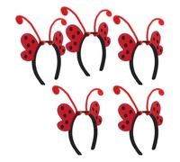 HYTROVE Cerchietti Accessori Costume Insetto Rosso Coccinella in Feltro e Plastica 5 Pezzi Facile da Abbinare per Bambine per Cosplay e Feste in Maschera