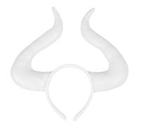 HYTROVE Cerchietto con Corna da Diavolo in PU Bianco per Halloween Accessorio Costume Party Leggero e Confortevole Decorazione Stile Oscuro per Carnevale e Cosplay