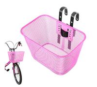 HYTROVE Cestino da Manubrio Anteriore per Bicicletta da Ragazze in Rete Ganci e Cinghia, per Uso Quotidiano e Spesa in Città