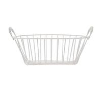 HYTROVE Cestino Porta Design Versatile e Struttura Robusta in Ferro Bianco Cesta Portafrutta da Tavolo per Scrivanie e Picnic