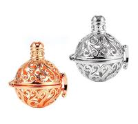 HYTROVE Ciondolo per Collana Diffusore D'olio Aromatico 2 Pezzi | Lega Argento, Forma Cuore Sospesa, Gioiello Fai da Te per Eventi e Prom