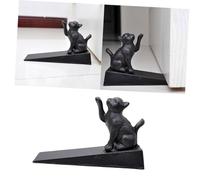 HYTROVE Fermaporta in Ferro a Forma di Gatto Scuro Resistente Antiscivolo e Antiurto, Accessorio Decorativo per Casa e Ufficio per Protezione Sicura della Porta