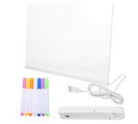 HYTROVE Lavagnetta Trasparente Luminosa in Acrilico USB Led, Facile da Pulire e Stabile, per Casa e Feste di Compleanno, Include 7 Penne Colorate