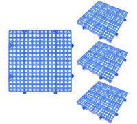 HYTROVE Mattonelle Esterno Giardino in Plastica Blu 4 Pezzi con Struttura a Incastro e Antiscivolo, Pavimento per Patio e Vialetti Resistente