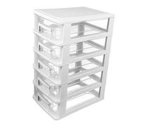 HYTROVE Mobiletto Portaoggetti Trasparente a 5 Strati Organizer in Plastica Cassetto Portaoggetti Per Scrivania Design e Leggero Per Ufficio e Studio