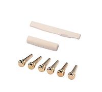HYTROVE Ponte e Dado Osso Di Bovino Per Chitarra Acustica Set Completo Con Pini e Sella Accessori Per Chitarre Folk Migliora Suono e La Risonanza Delle Corde