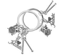 HYTROVE Portachiavi Tamburo Musicale 2 Pezzi Ciondolo Bacchette in Lega Resistente per Batteristi e Appassionati di Musica Pop Rock