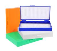 HYTROVE Scatola Porta Vetrini da Microscopio in Plastica Abs 50 Posti 4 Pezzi con Chiusura Ermetica per Esame Microscopico e Laboratorio