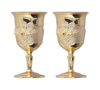 HYTROVE Set 2 Bicchieri da Whisky in Metallo Oro Stile Europeo Retrò, Calici Leggeri e Decorativi per Banchetti e Conservazione Bevande