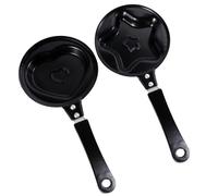 HYTROVE Set 2 Pezzi Mini Padella per Uova a Forma di Cuore e Stella in Ferro Antiaderente per Preparare Pancake e Sandwich per Colazione Stili multipli
