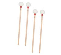 HYTROVE Set 4 Bacchette per Timpani con Testa in Feltro Bianco Manico in Legno Resistente Battenti per Percussioni per Principianti e Professionisti per Orchestre e Bande Scolastiche