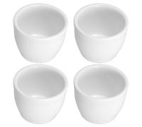 HYTROVE Set 4 Pezzi Coppette per Dessert in Porcellana Bianca 250ml Riutilizzabili e Facili da Pulire per Budini e Snack in Cucina e Compleanni