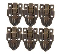 HYTROVE Set 6 Pezzi Chiavistelli in Lega Neri 40x62mm per Scatole Regalo Piccole con Fori Riservati e Finitura Antica per Casa e Ufficio