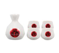 HYTROVE Set di Bicchieri e Brocca per Sake Giapponese in Ceramica Rosa, Design Unico e Solido, per Bar e Cultura del Sake
