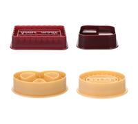 HYTROVE Stampi per Biscotti 8 Pezzi 2 Set in Plastica Timbri e Tagliapasta a Forma di Cuore per Decorazioni Dolci e Attività Creative per Ragazzo Ragazza