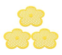 HYTROVE Stazione di Abbeveratoio per Api Design Facile da Pulire 3 Pezzi in Plastico Giallo Gestione Salute Api per Apicoltura e Giardino Esterno