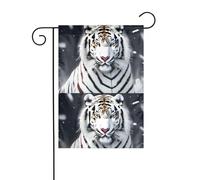 HYTTER Bandiera Biancaneve Stampa Tigre Decorazione Cortile 30,5 x 45,7 cm per Giardino Terrazza Balcone