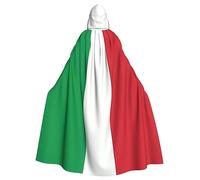 HYTTER Bandiera dell'Italia Stampe Poncho con cappuccio per Halloween Adulti Mantello Decorazione Feste Mardi Gras Costume Facile da Cura Durevole