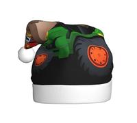 HYTTER Big Turkey on Tractor Prints, cappello natalizio per adulti, tesa morbida e soffice, leggero e confortevole