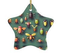 HYTTER Ciondolo a forma di stella di Natale in ceramica a forma di atlante, facile da appendere, molto adatto per decorare alberi di Natale