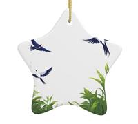 HYTTER Decorazione natalizia con uccellini volanti nella giungla, in ceramica, facile da appendere, molto adatta per decorare alberi di Natale