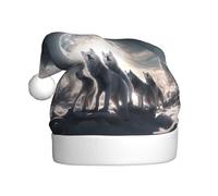 HYTTER Full-Moon Wolves - Cappello natalizio con stampa 3D per adulti, tesa morbida e soffice, leggero e confortevole