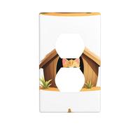 HYTTER Gattino in The Hut Stampa Doppia Presa Pannello a Parete Presa Elettrica Piastra di Copertura Shatter Decorazione Durevole 11,4 x 7 cm