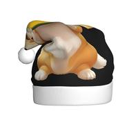 HYTTER Little Corgi - Cappello natalizio per adulti, con stampa mango e tesa morbida e soffice, leggero e confortevole
