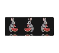HYTTER Little Gray Rabbit mangia anguria stampa extra large tappetino per mouse mouse computer ufficio tastiera da gioco versione ispessita 30,5 x 80 cm