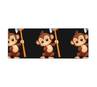 HYTTER Little Monkey Swinging a Sledgehammer Printing Extra Large Mouse pad Computer Office Gaming Keyboard versione ispessita 30,5 x 80 cm