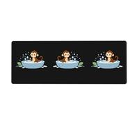HYTTER Little Monkey Taking a Bath Printing - Tappetino per mouse extra large per computer, ufficio, tastiera da gioco, versione ispessita, 30,5 x 80 cm