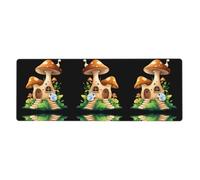 HYTTER Little Snail in The Mushroom House, tappetino per mouse extra large, per computer, ufficio, tastiera da gioco, versione ispessita, 30,5 x 80 cm