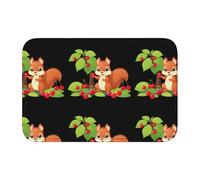 HYTTER Little Squirrel Under The Cherry Tree stampato in velluto con bordo bloccato tappetino per camera da letto, salotto, dormitorio decorazione casa