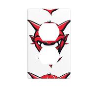 HYTTER Pannello di copertura per presa elettrica con stampa di sorriso del diavolo, doppia presa, decorazione infrangibile, durevole, 11,4 x 7 cm