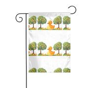 HYTTER Piccola anatra gialla sotto il pero Stampa Bandiera da giardino Decorazione per cortile 30,5 x 45,7 cm per giardino terrazza balcone