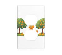 HYTTER Piccola anatra gialla sotto il pero stampa doppia presa pannello a parete piastra di copertura presa elettrica decorazione infrangibile durevole 11,4 x 7 cm