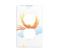 HYTTER Placca di copertura per presa elettrica con stampa di Phoenix in The Clouds a doppia presa, resistente, 11,4 x 7 cm