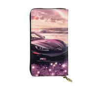 HYTTER Portafoglio in pelle - Elegante e durevole portafoglio da donna con scomparti multipli e cerniera design auto sportiva by the sea modello, nero, taglia unica, Nero , Taglia unica