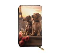 HYTTER Portafoglio in pelle, elegante e resistente, da donna, con scomparti multipli e cerniera, design romantico bassotti, nero, taglia unica, Nero , Taglia unica