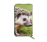 HYTTER Portafoglio in pelle, elegante e resistente, da donna, con scomparti multipli e cerniera, motivo riccio a pois, nero, taglia unica, Nero , Taglia unica