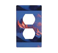 HYTTER Red Mountain Stampa Doppia Presa Pannello Parete Presa Elettrica Piastra di Copertura Della Copertura Della Copertura Della Decorazione Della Parete Durevole 11,4x7 cm