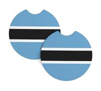 HYTTER Sottobicchieri stampati con bandiera del Botswana, confezione da 2, resistenti e impermeabili, per la protezione e la decorazione degli interni dell'auto