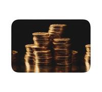 HYTTER Stacks of Gold Coins - Tappetino per pavimento in velluto con bordo bloccato, per camera da letto, salotto, dormitorio, decorazione per la casa