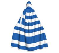 HYTTER Stampa bandiera greca Halloween Poncho con cappuccio Adulti Mantello Decorazione Festa Feste Mardi Gras Costume Facile da Cura Durevole