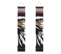 HYTTER Striscione per portico di laurea con bandiera americana stampata con aquila dell'esercito americano, robusto, durevole, lavabile e riutilizzabile, decorazione per feste, cerimonie, porte